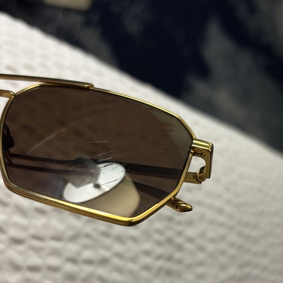 Bottega Veneta Gold and Brown Sunglasses
